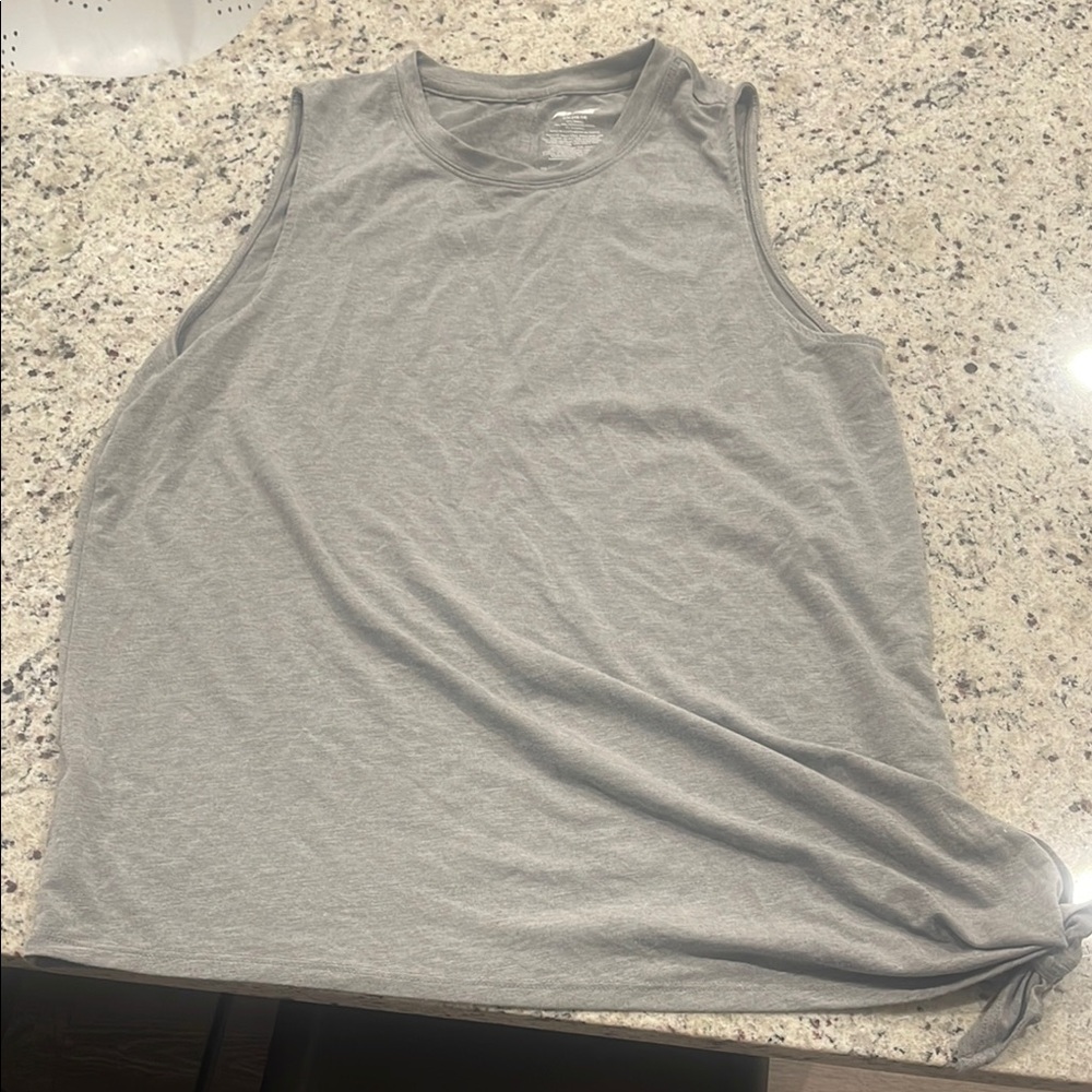 Avia Brand Gray Sleeveless Tank Top with Side Knot